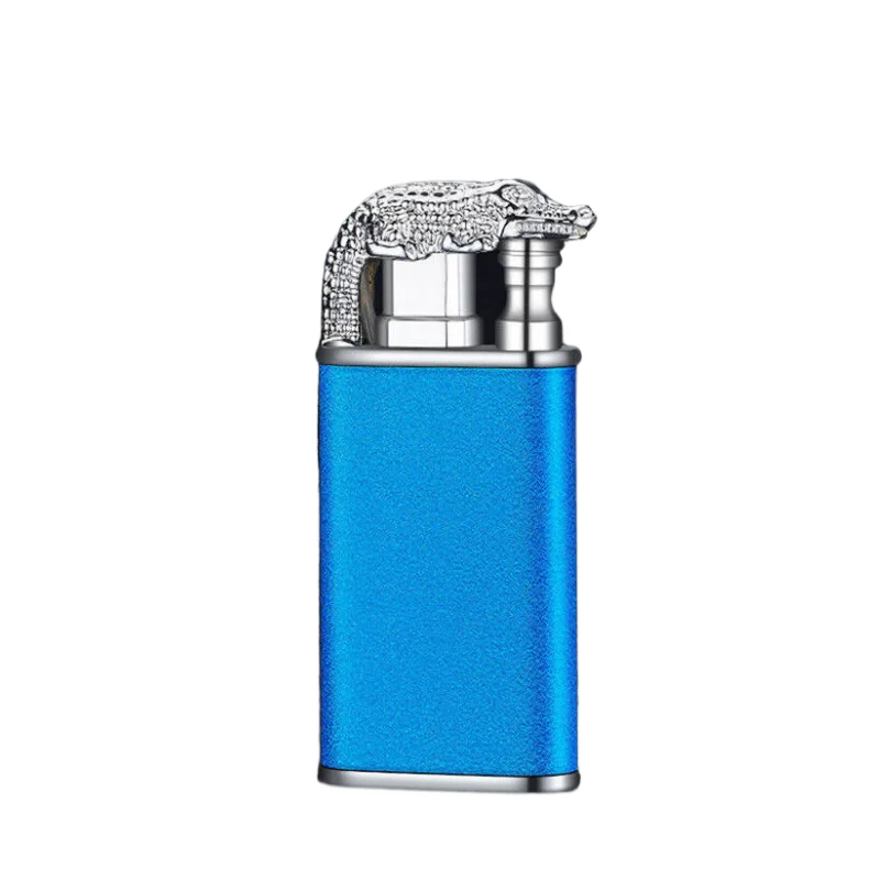 New Jet Torch Lighters Windproof Butane Gas Twin Flame Lighters Promotional Gift Metal Retro Can Be Replenished Lighters