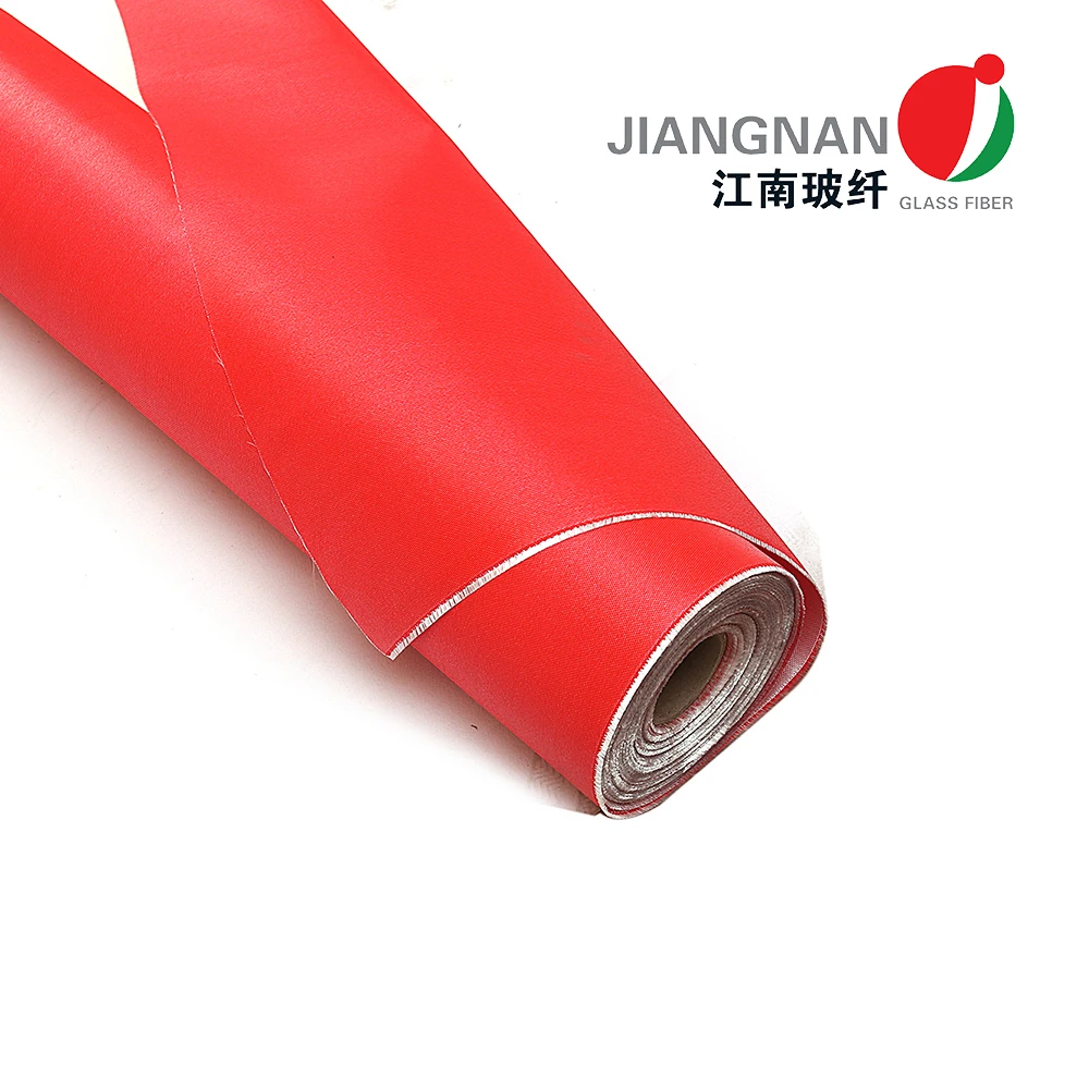 Red polyurethane (pu) /silicone rubber/acrylic waterproofing coating fiberglass fabric for smoke and fire curtain