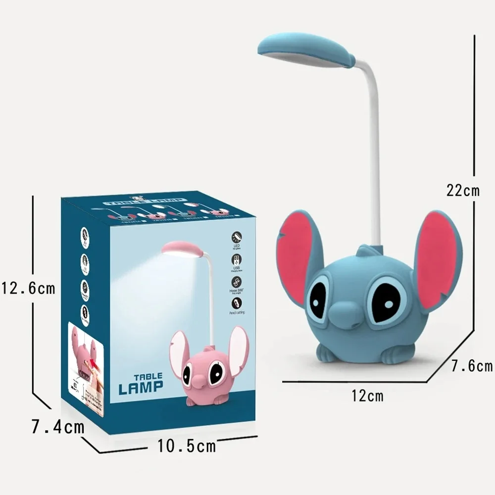 Led Desk Lamp With Pencil Sharpener Foldable Light Cute Cartoon Desk Night Light Usb Recharge Light Gift W24-262