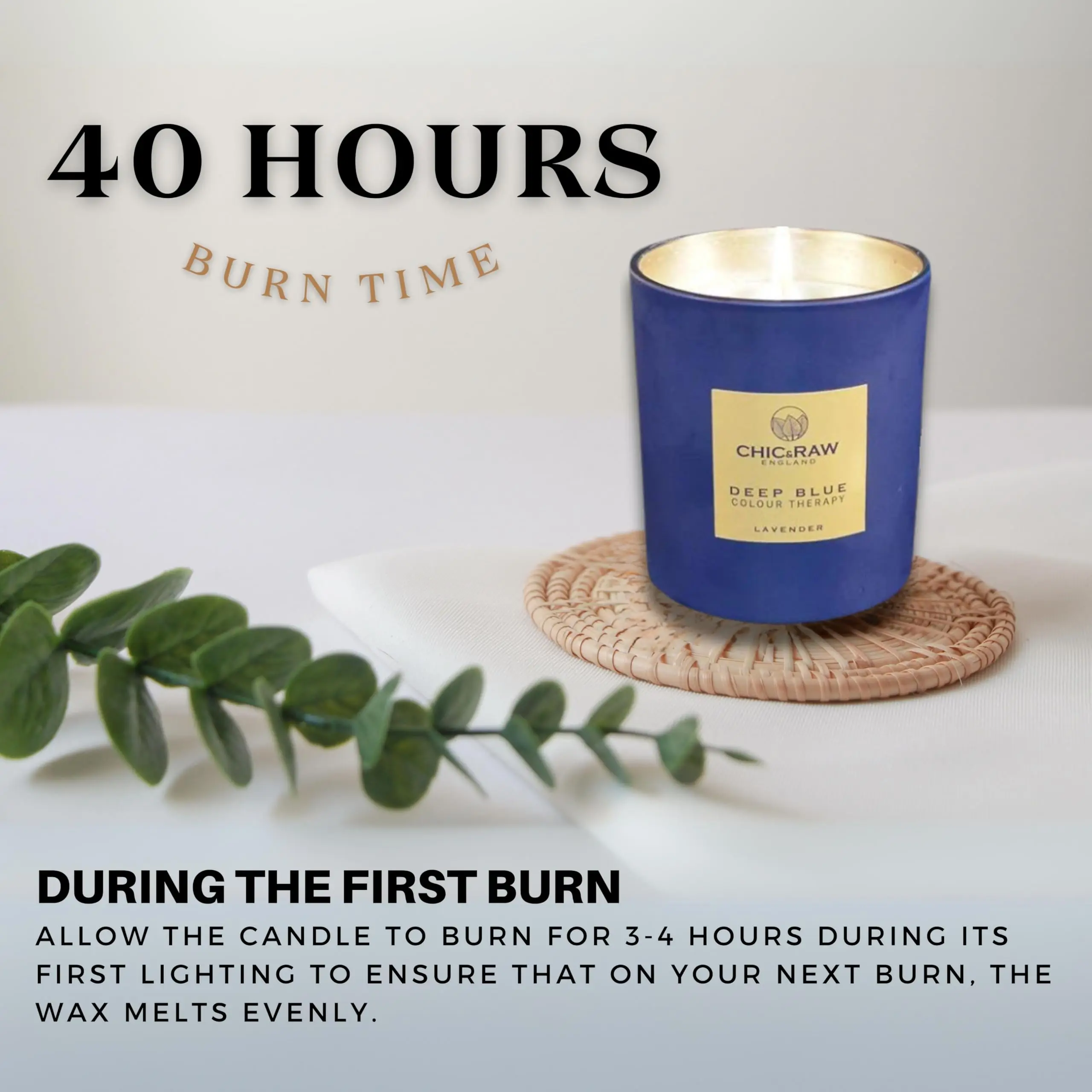 Wanhua Deep Blue Color Therapy Scented Candles Lavender Aromatherapy Relaxing Candles for Stress Relief