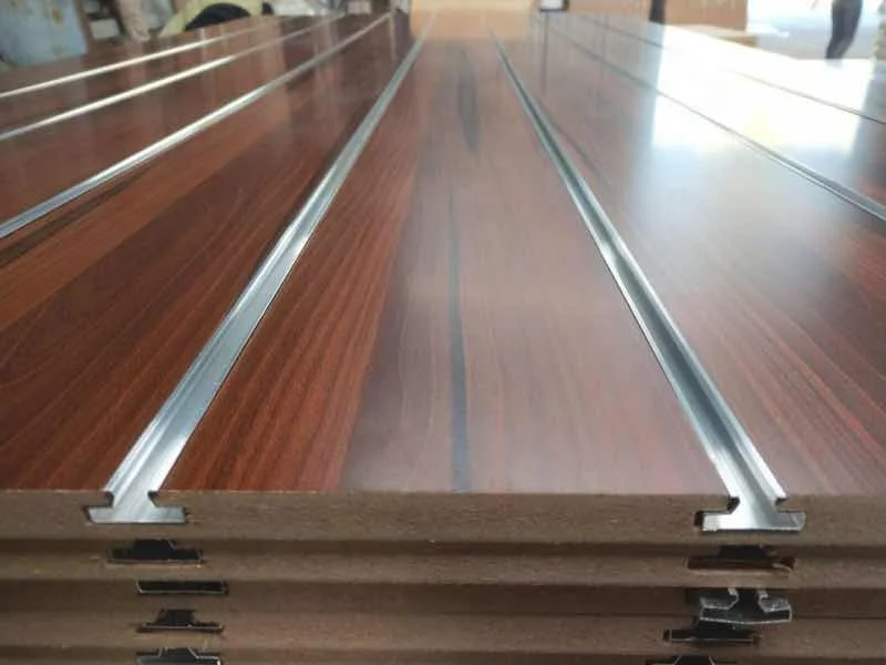 mdf slot board/ slat wall panel/ pvc edge banding mdf slotted mdf