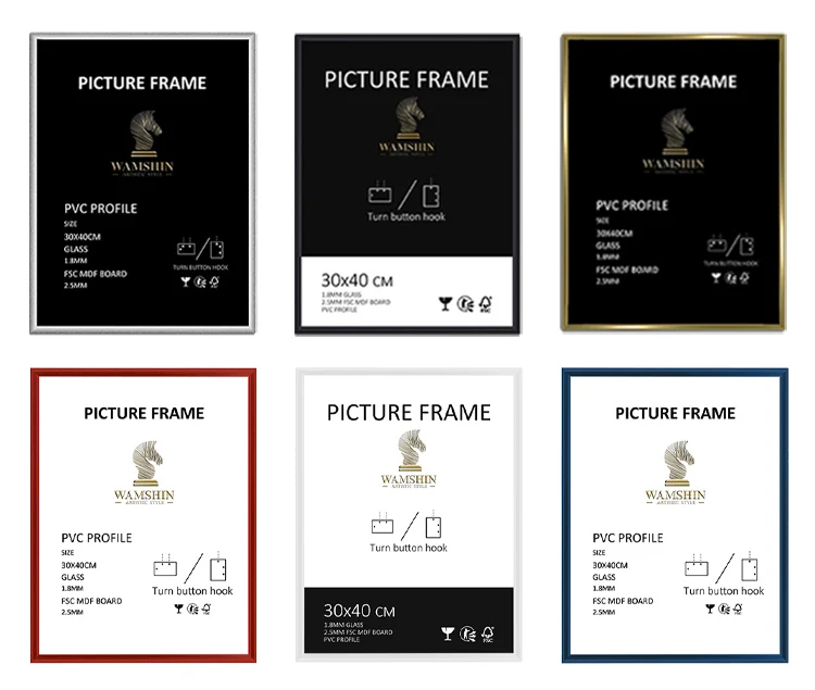 Custom Sized A1 A2 A3 A4 A5 Plastic Black Framed Sublimation Art Picture Photo Wall Poster Frames For Display Hanging