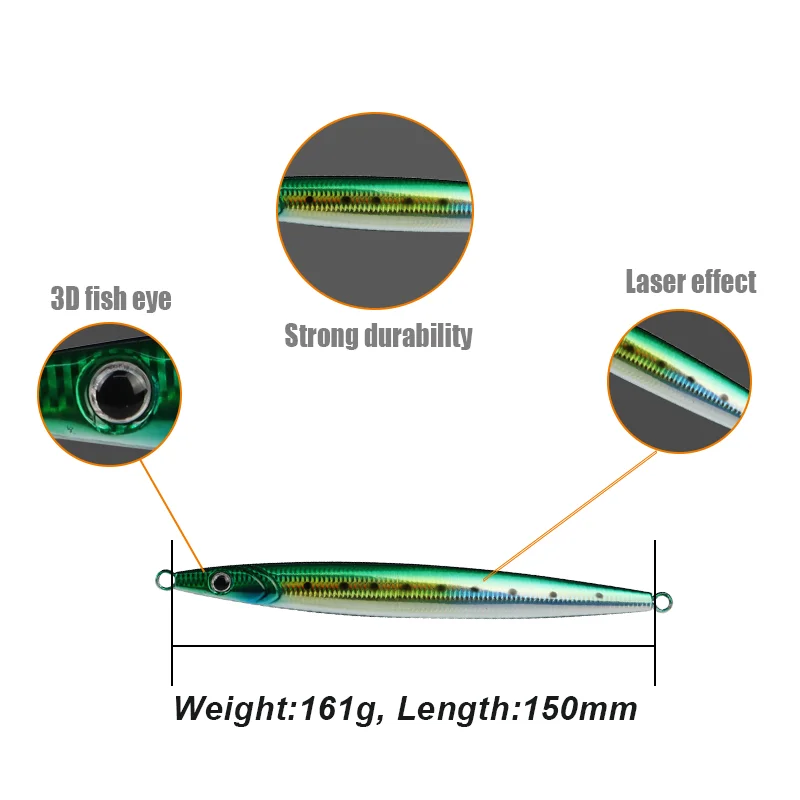 THORFORCE OEM ODM 161g 150mm IMported sticker sinking Deep sea Metal Trolling Jigging Lures Lead metal Fishing Jigbait