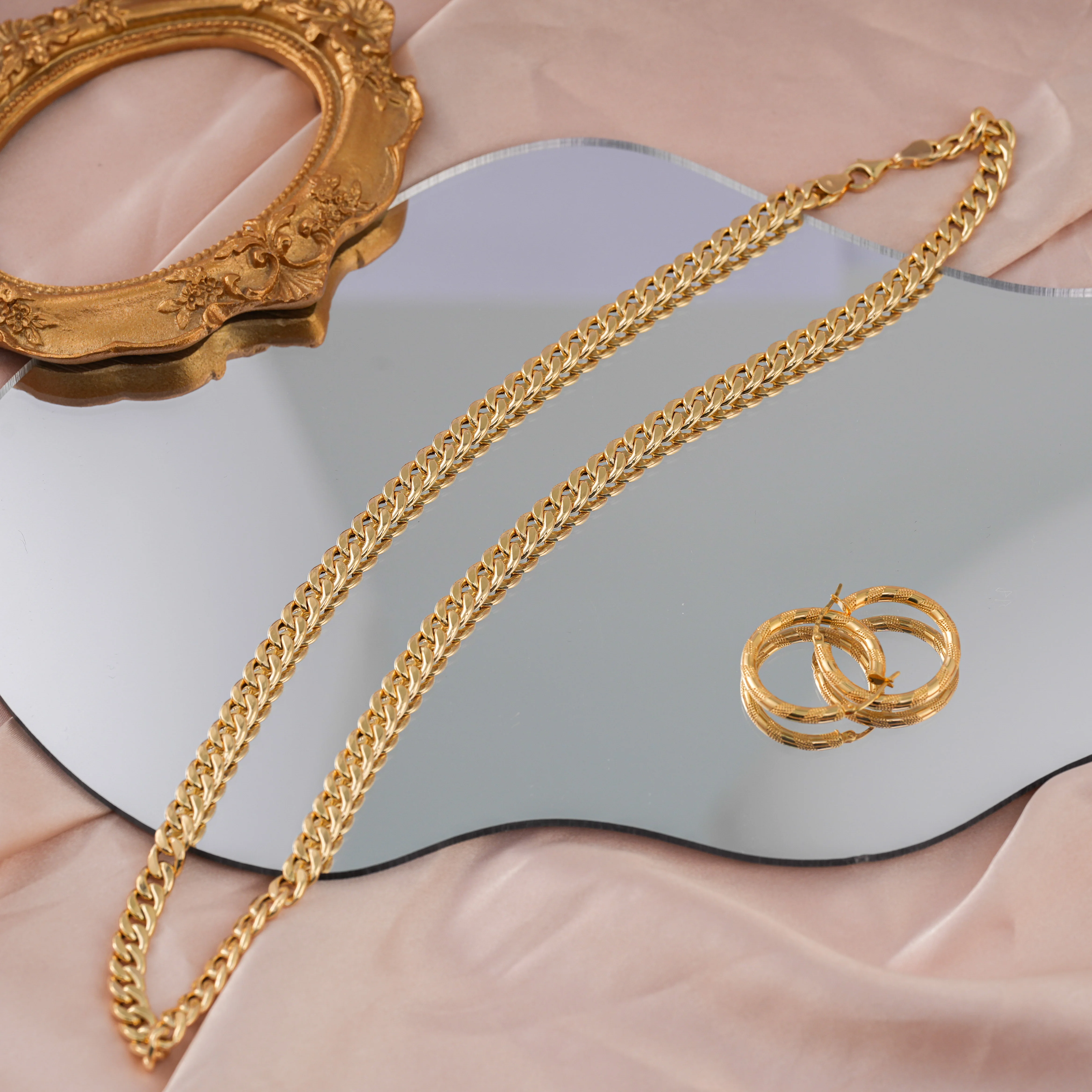 PCX Jewelry 7MM 10MM Pure 18K Real Yellow Gold Au750 Hiphop Sterling Miami Italian Cuban Link Curb Chains Men Wholesale