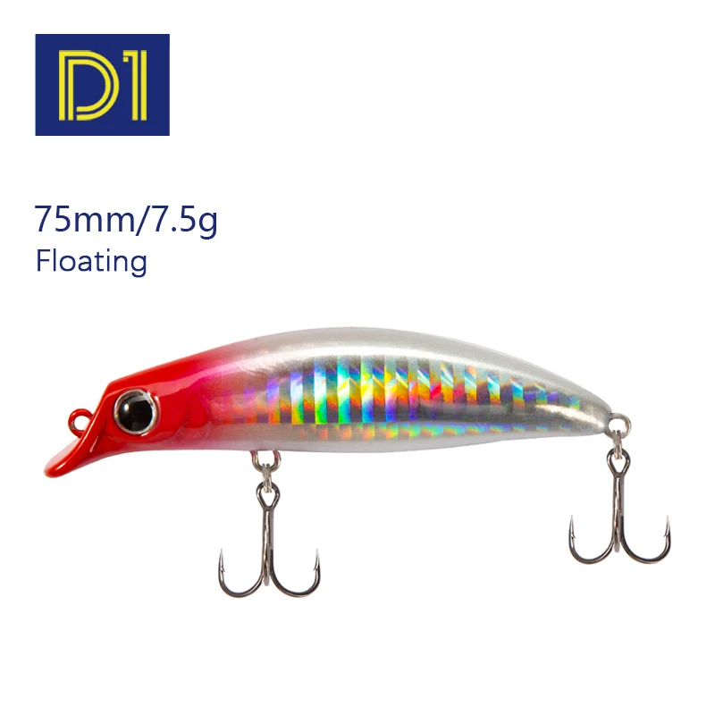 Weihai high quality fishing lures minnow fishing trap 75mm/7.5g popper fishing lures 3d eyes hard bait