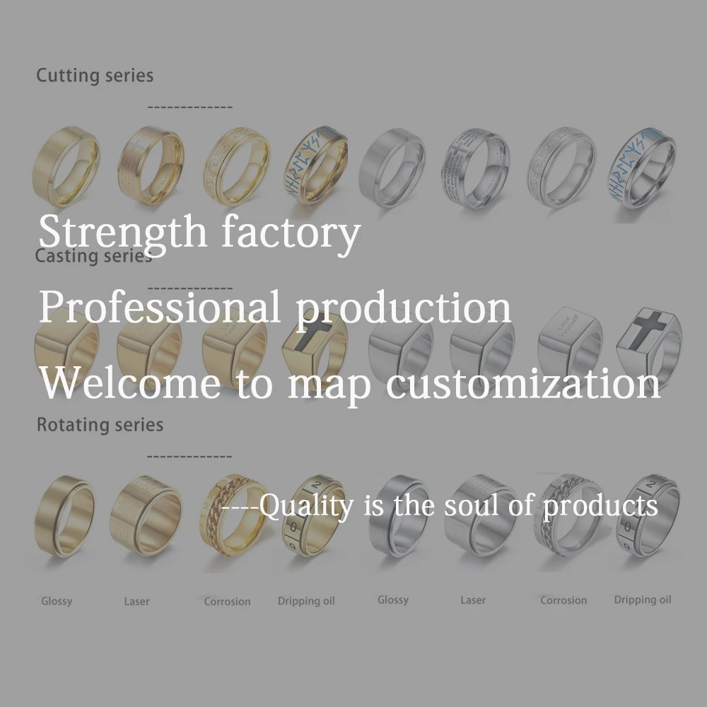 ShuoyeW 8MM Stainless Steel Ring Colorful Black Gold Matte Lassa Basic Stainless Steel Ring Finger Ring 420