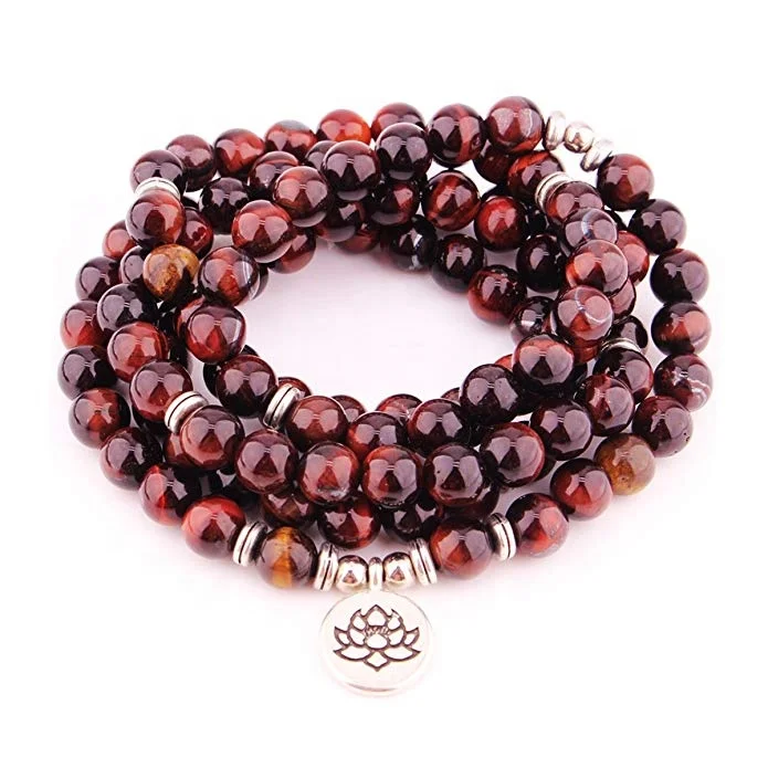 Unisex 6mm Buddha Buddhist Beads Mala Spiritual Gold Plated Pearl Necklace and Bracelet Casual Religious Jewelry