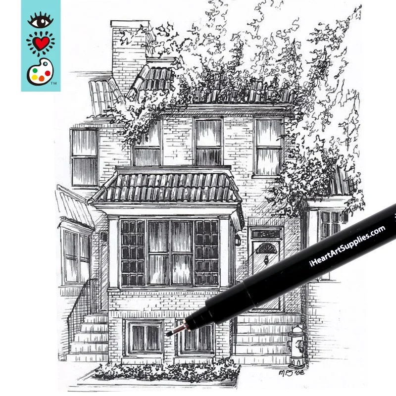 
6 micron line pens set with Fine Point Calligraphy Tip Nibs 