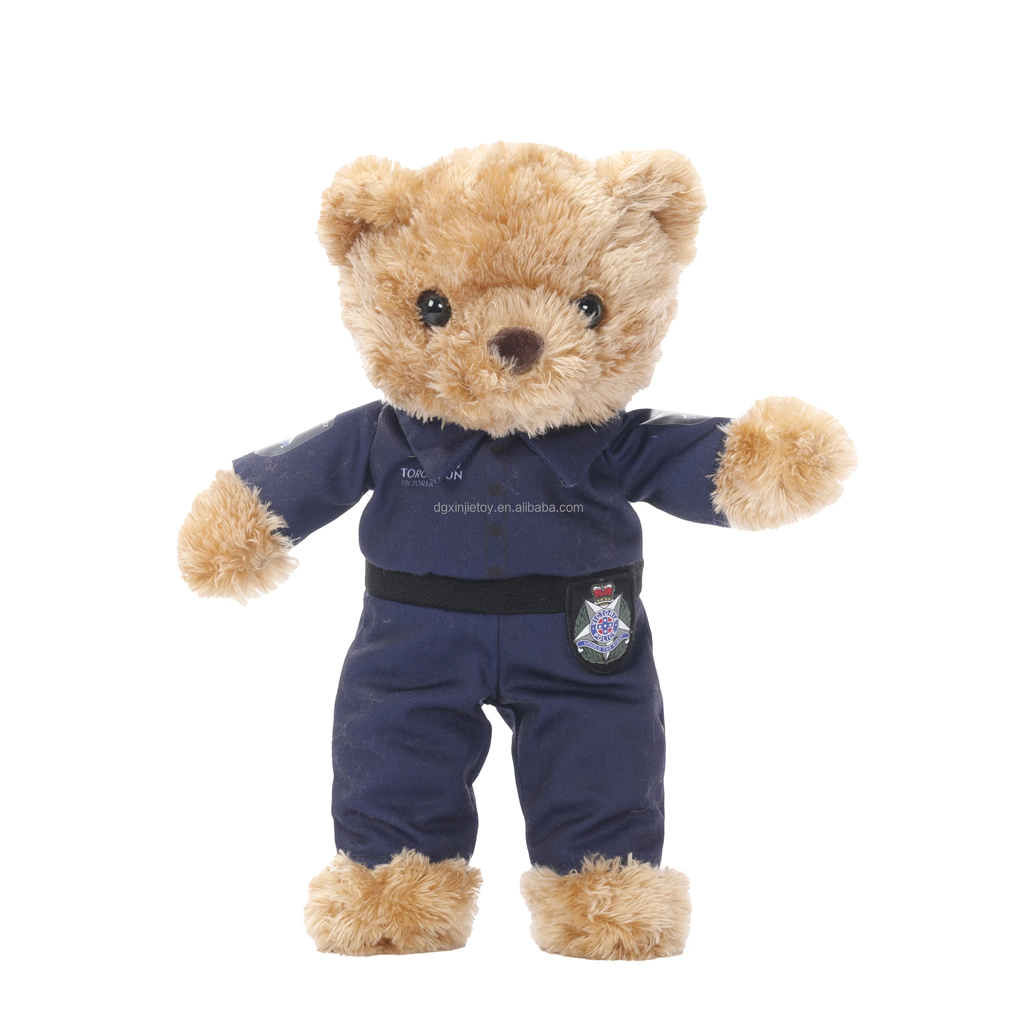 Hot Selling custom Plush bear Cute uniform Fire Police Bear event souvenir doll
