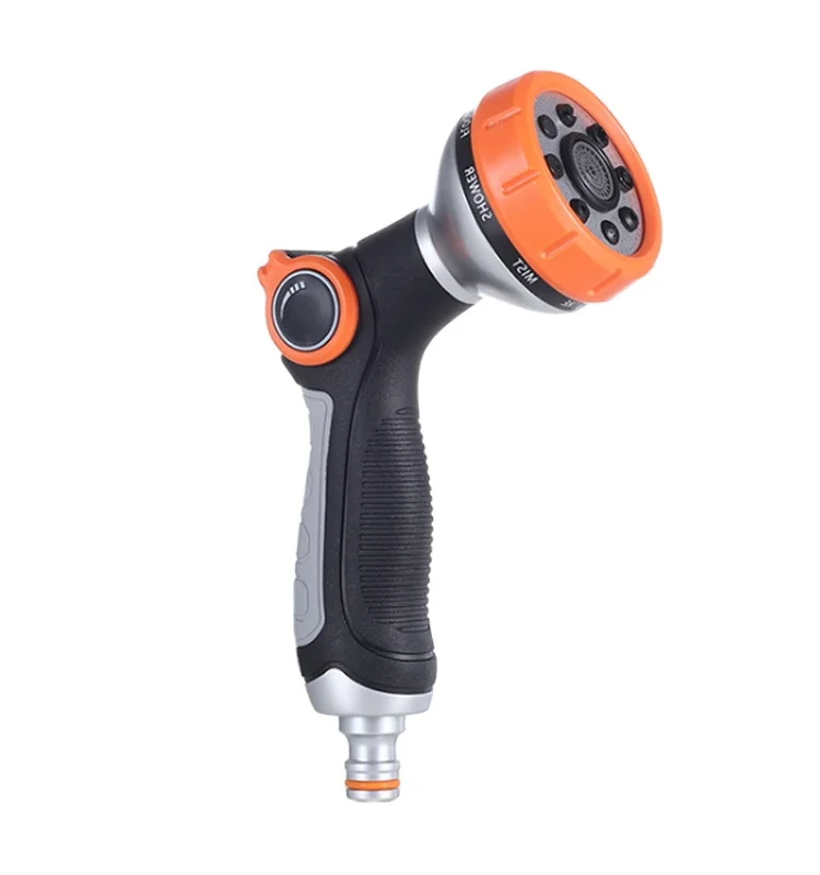 2025 Trending Product Garden Tool Heavy Duty Water Hose Nozzle Sprayer with 8 Spray Patterns Cleaning Tool