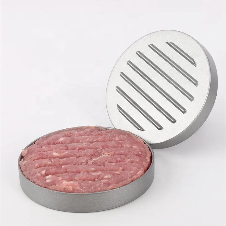 Handle non slip nonstick aluminum manual hand commercial round patty maker beef meat hamburger burger press