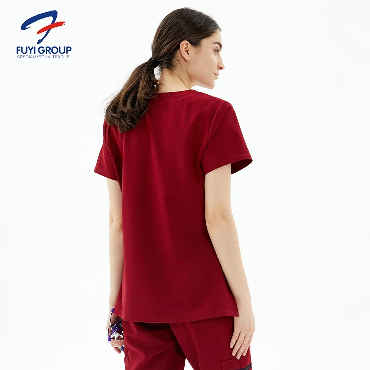 FUYI group best selling customized fashionable surgical suit scrubs nursing uniforms sets nurse uniform
