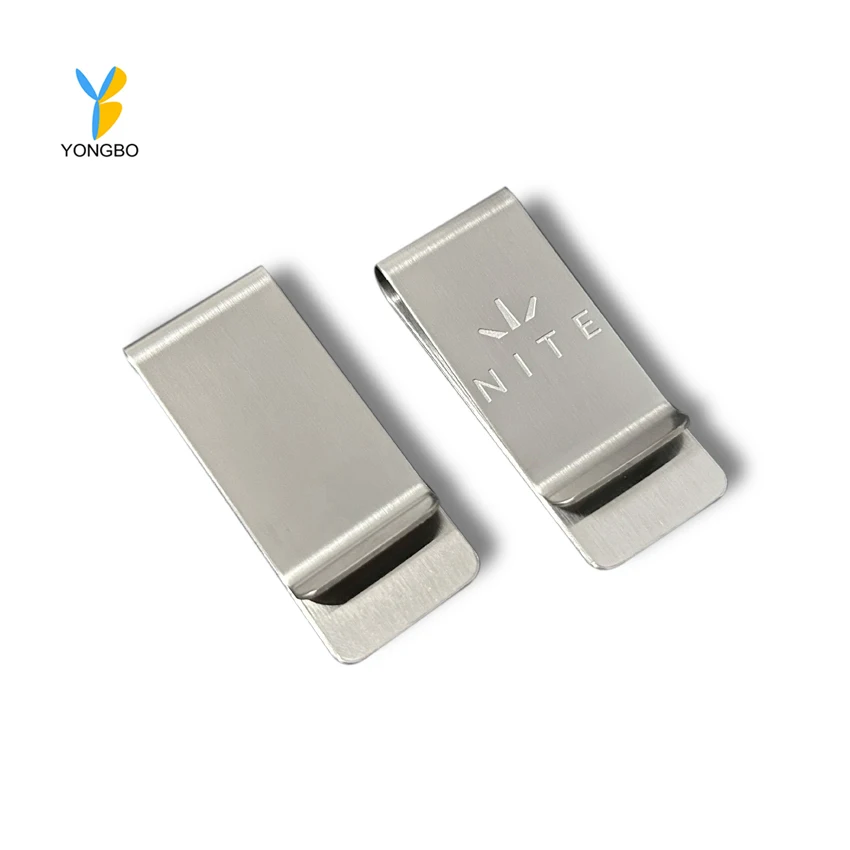 Promotional Etched Metal Money Clip Fashion Simple Silver Dollar Cash Clamp Holder Wallet for Men Women