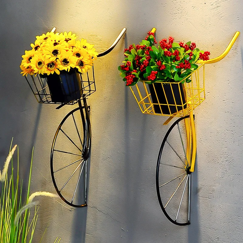 Bicycle Head Wall Decorations Wrought Iron Retro Creative Wall Hanging Bicycle Front Wall Decoration Tea Shop Coffee Shop Bar