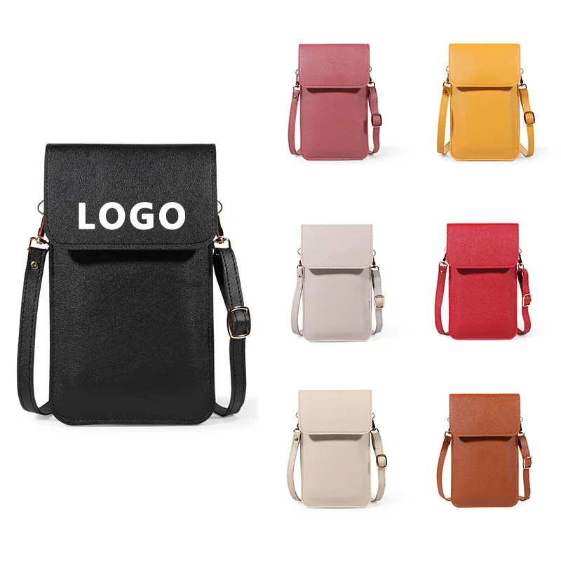 Customize mini leather crossbody bags women and girls fashion side bags colorful mobile phone bag for girls