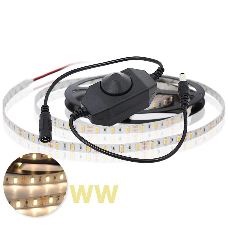 DC 12V 24V Плавная ручка LED диммер контроллер для приглушенного света 3528 5050 одноцветной светодиодной ленты осветительной