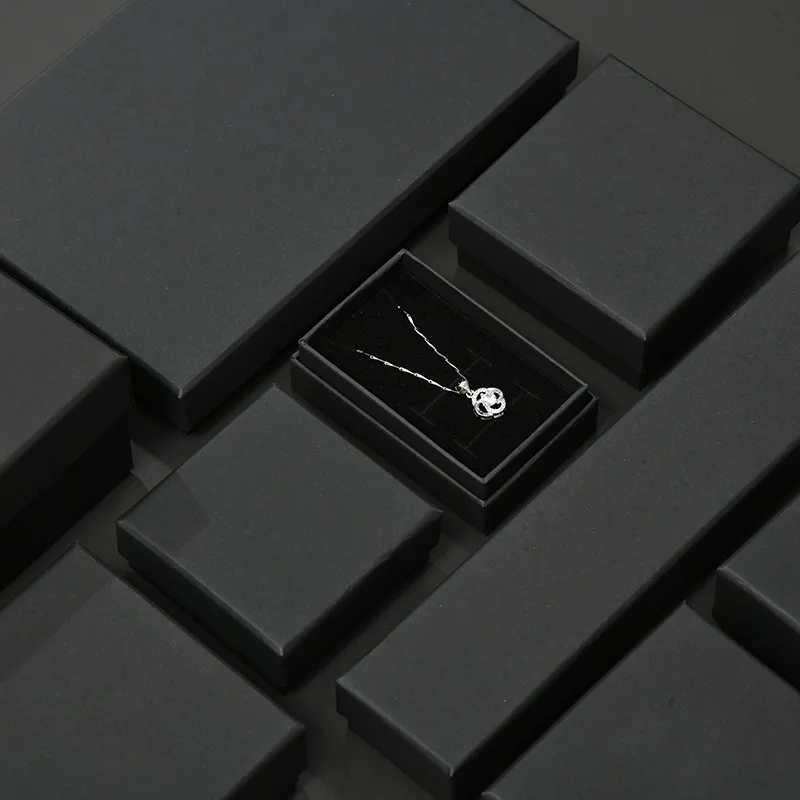 Creative black kraft jewelry box watch necklace ring jewelry box retro holiday gift box for packaging