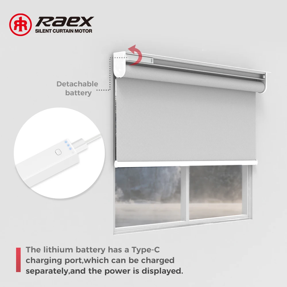 Day And Night Double Layer Tube Motor For With Solar Cells Tubuar 24 Vdc Alexa Smart Electric Blinds Motorized Roller Shade