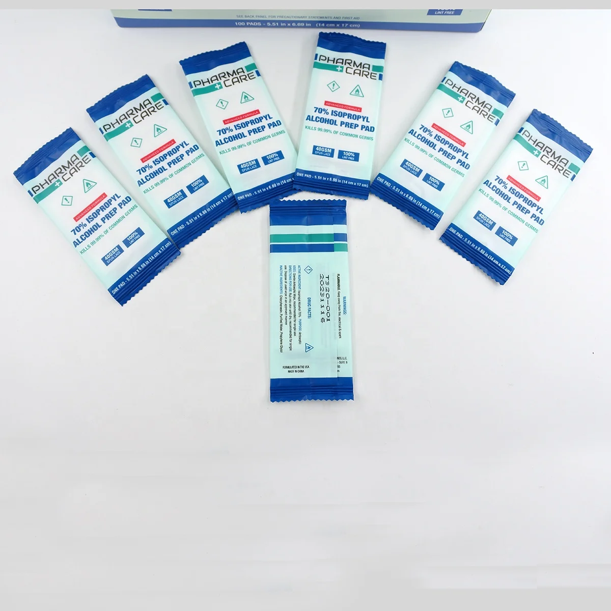 Individual single pack customized design 70% isopropyl alcohol  antiseptic wipes