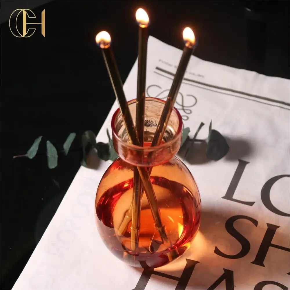 C&H Good Quality Room Dec Jar Custom Logo Custom Shape Liquid Smokeless Metal Stick Never Ending Everlasting Candles