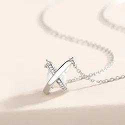 925 Sterling Silver Rotating Planet Zircon Necklace Shell Pearl Pendant Concentric Circle Clavicle Chain Necklace Jewelry