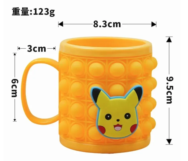 Wholesale Amazon Hot Push Bubble Pop Up Fidget Out Toy Food Grade Silicone Bubble Cup Fidget Cups Water Bottles
