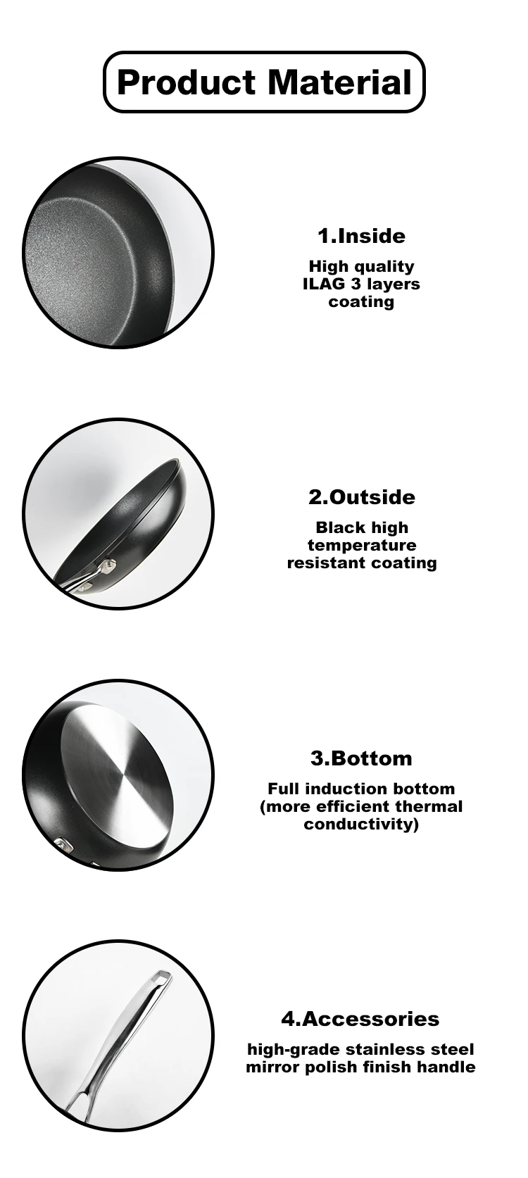 Zhongheng OEM NORI series Forged aluminium cookware non stick cookware set induction Base Full induction bottom