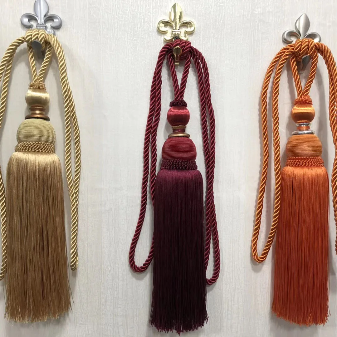 Spot supply Chinese modern simplicity curtain tassel tassel Fuyuan ball curtain tassel strap in stock wholesale