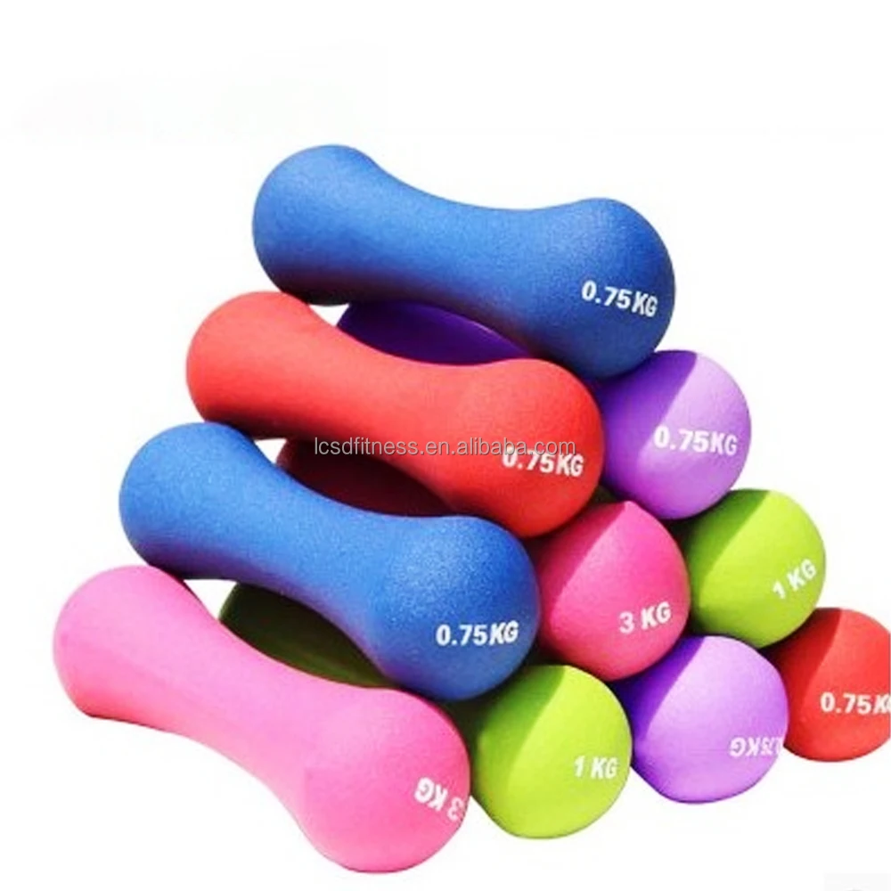 SD-8081 Горячая продажа крытый тренажерный зал упражнения цвет чугун винил ПВХ неопрен окунания набор гантелей для женщин