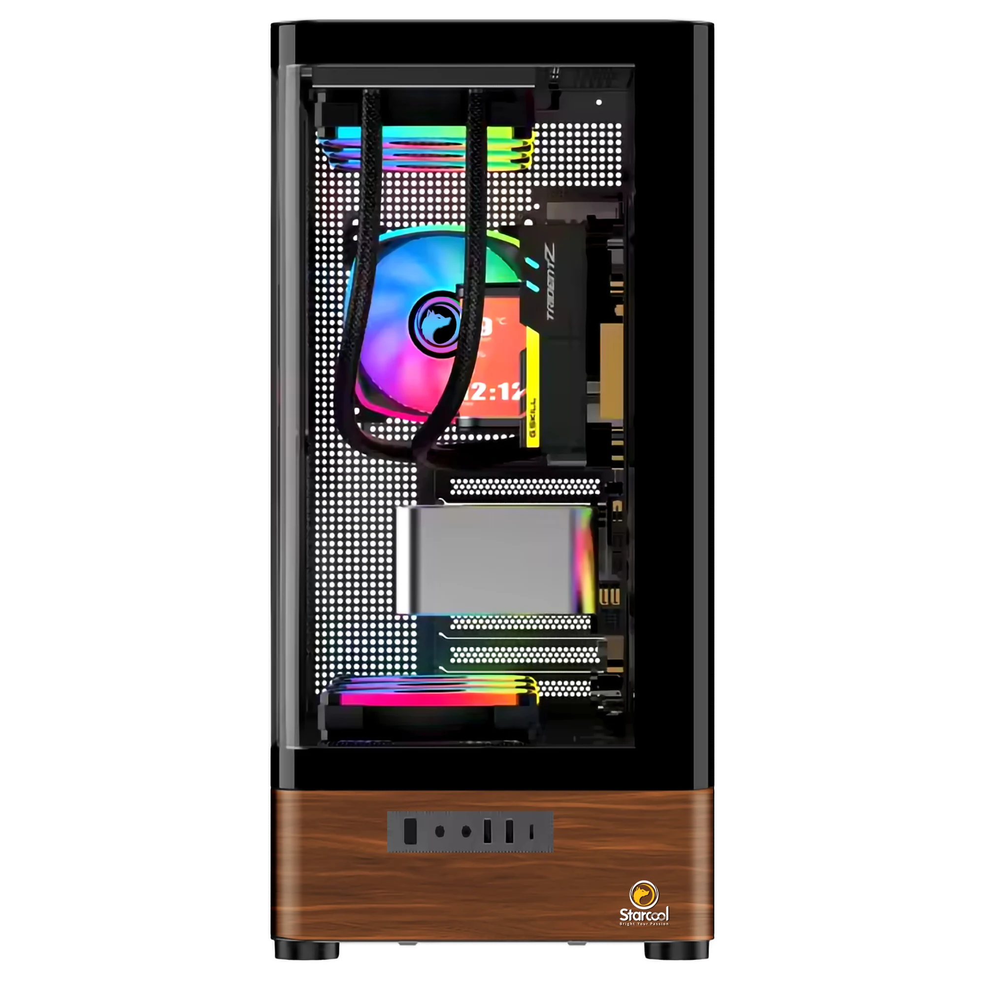 OEM ODM ATX MATX ITX LCD Desktop Motherboard Computer Case Ultra-Transparent Side Panel 360 Water Cooling Back Plug