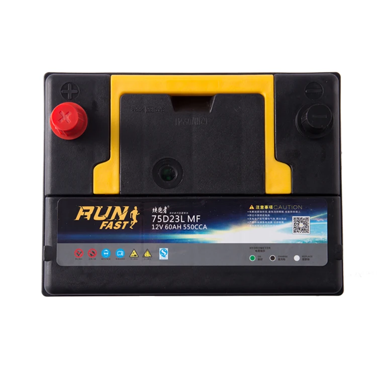 Quality Maintenance Free runfast 12V60AH 75D23 JIS Car Battery