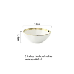 Ruili RL-R190807 Plates Sets Dinnerware Ceramic Porcelain Cheap Dishes set Dinnerware for Saucers Pure Color with Gold Edge