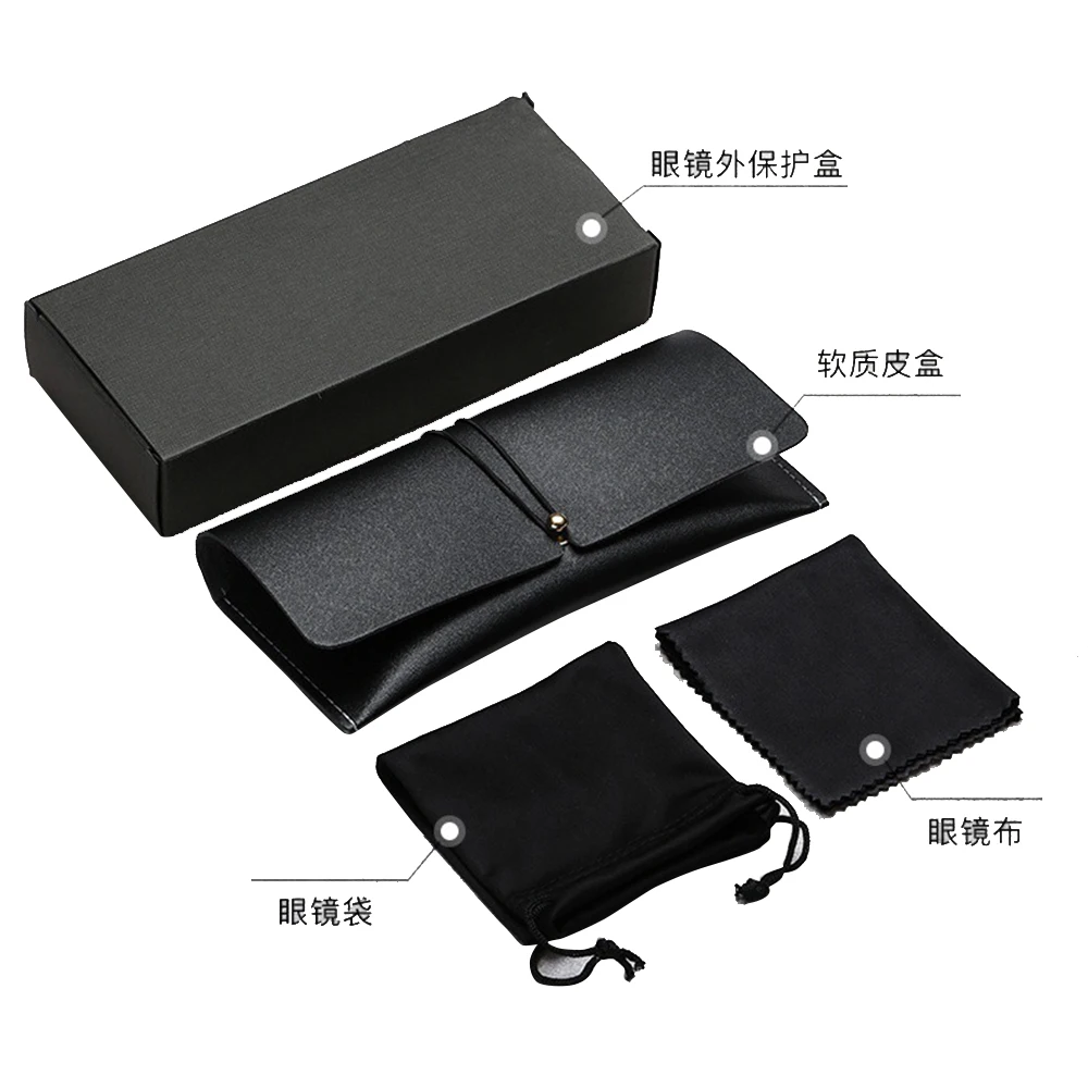 High luxury glasses case leather custom logo pu cover for