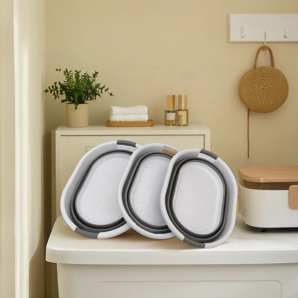 Hot Selling 24L Collapsible Plastic Storage Basket Foldable Household Laundry Organizer with Hanging Function for Dirty Clothes