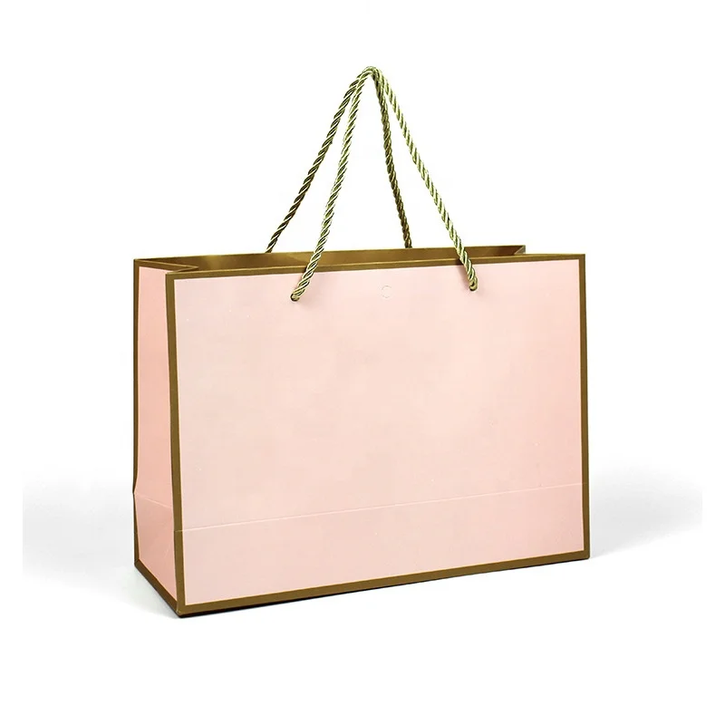 High quality low moq custom brand logo printed white cardboard shopping gift paper bags packaging