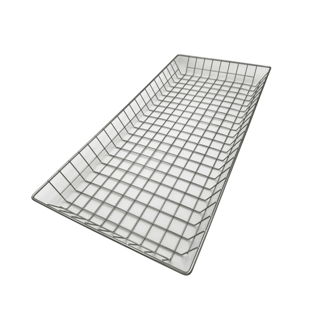 Stainless Steel Wire Mesh Storage Basket with Stand for Efficient Home Organization wire basket with wood handles