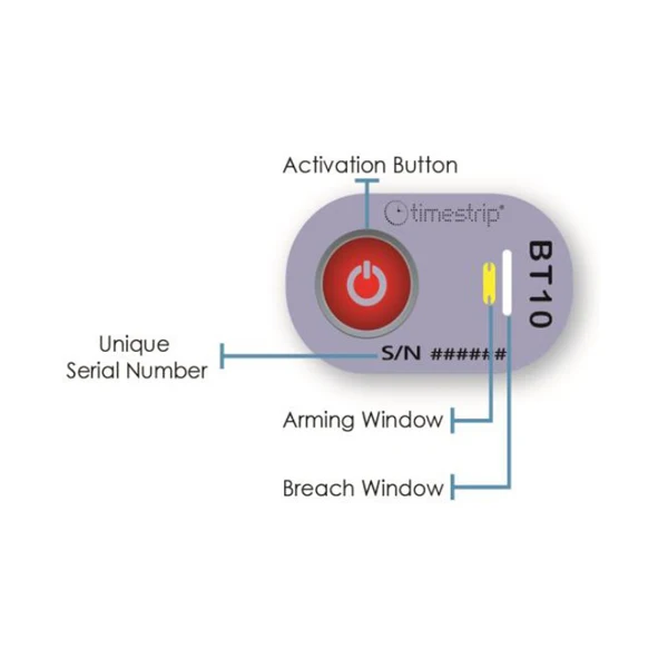 Timestrip Blood Temp 10C Blood Label