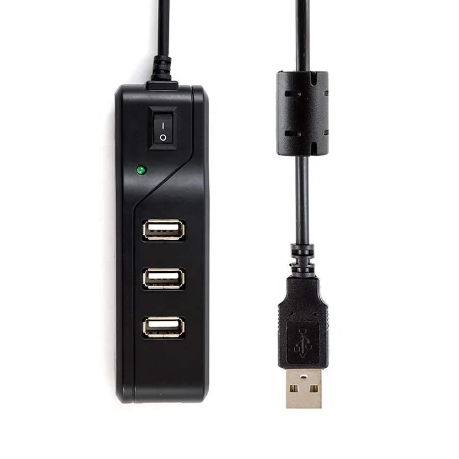 
 Оптовая продажа с китайской фабрики, зарядный концентратор usb type-c с переключателем, штепсельной вилкой вкл/выкл, концентратор USB 2,0 1:4, питание от шины  