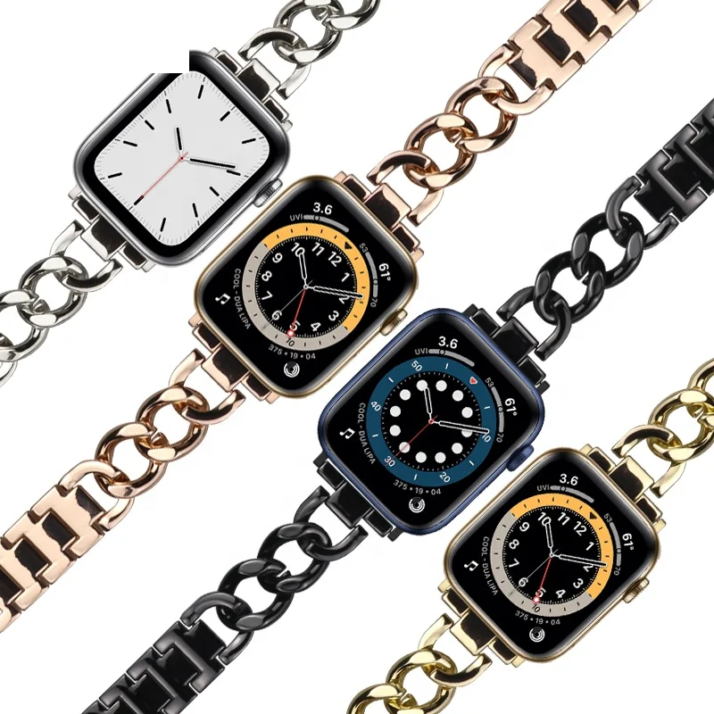 Металлический сменный ремешок из нержавеющей стали для часов Apple Watch, ремешок для смарт-часов для iWatch 42/44 мм