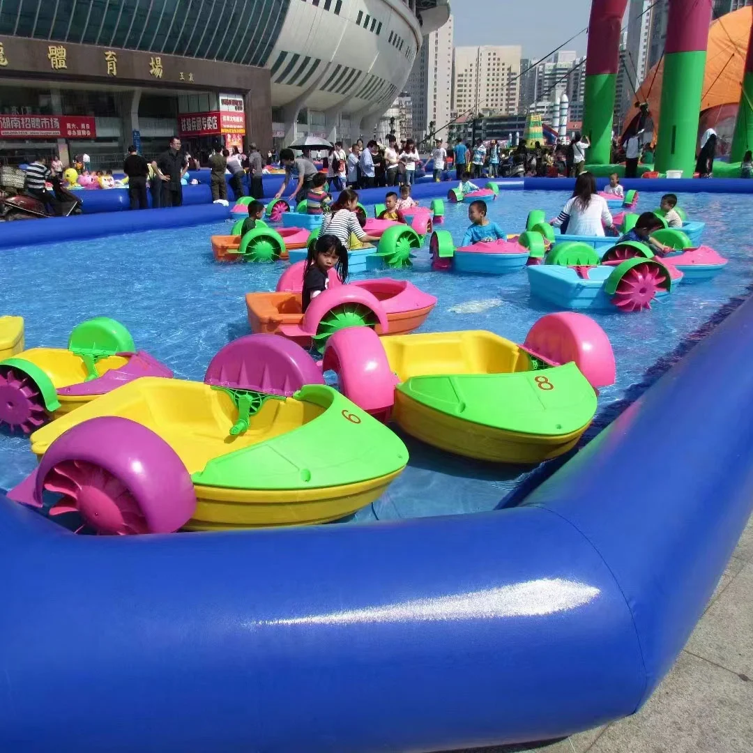 Outdoor Lake River Ocen Funny 4 Sizes Hand Cranked Paddle Boats For Pool Adult Kids Bumper Boats For Rental