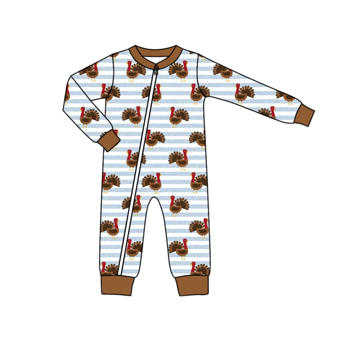 Preorder Thanksgiving Day turkey brown boy girls 2 piece pajamas outfits baby sleepers sibling matches new  kids clothes styles