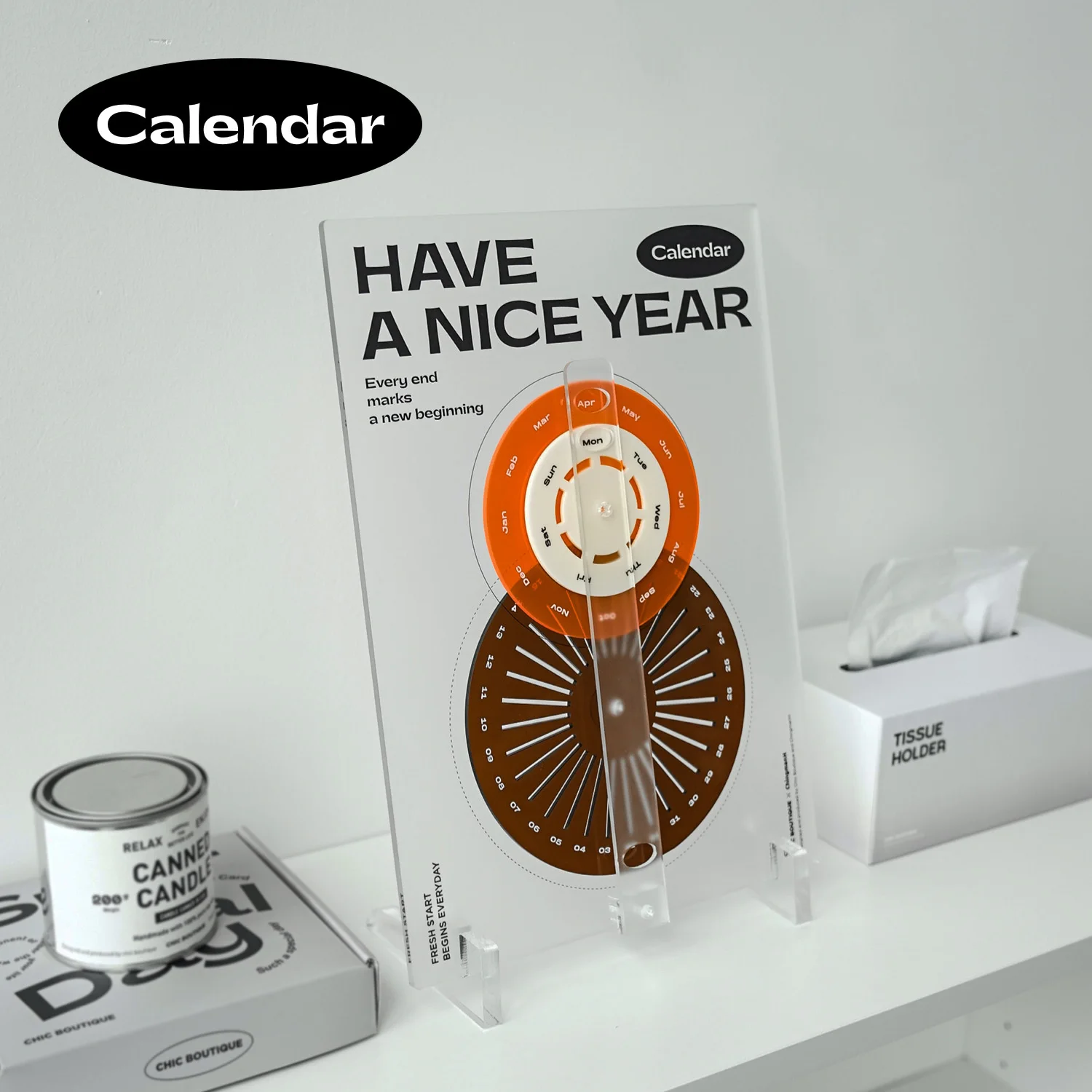 Индивидуальный настольный календарь, календарь, подарок, простое украшение, прозрачный акриловый дисплей