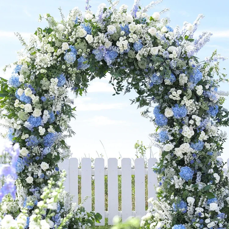 White Rose Flower Arch Wedding Stage Backdrop Artificial Flower Wedding Arch for Wedding Decoration