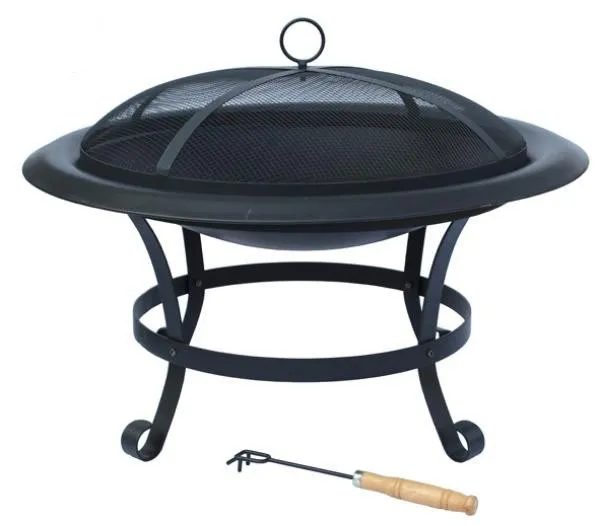 Heavy-Duty round Patio Fireplace Modern Iron Mesh Screen Cover for Outdoor Space Multiple Styles Available Fuel Charcoal