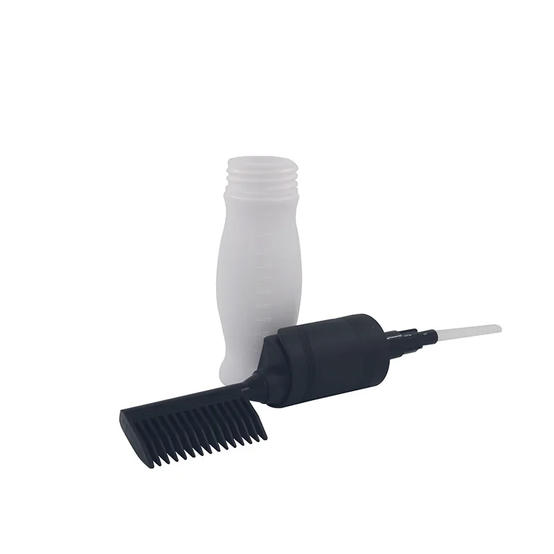 Professional 60ml-150ml custom eco friendly plastic salon hair comb and brush applicator bottle for oil comb applicator