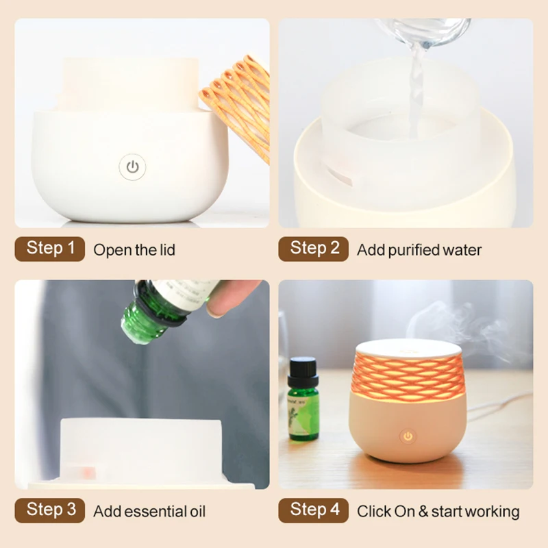 Best Selling Water Diffu Essential Car Usb Air 30Ml Wood Grain Led Difusor De Aroma Oil Diffuser