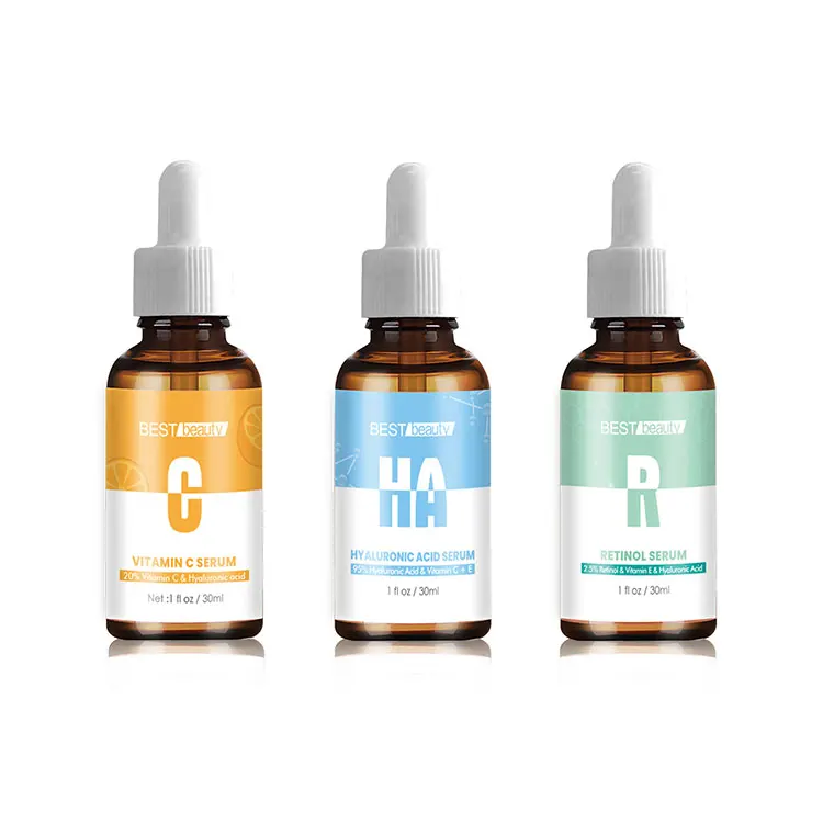 Private Label Face Anti-wrinkle Skincare Vegan Facial Hyaluronic Acid Serum With Vitamin C Serum Hyaluronic Acid For Face