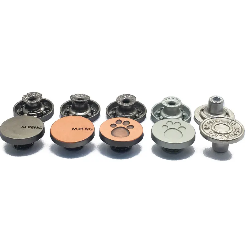 Silver New Branded Red Revit Zamak Fashion Nail Metal Custom Iron Jeans Button Rivets For Jacket