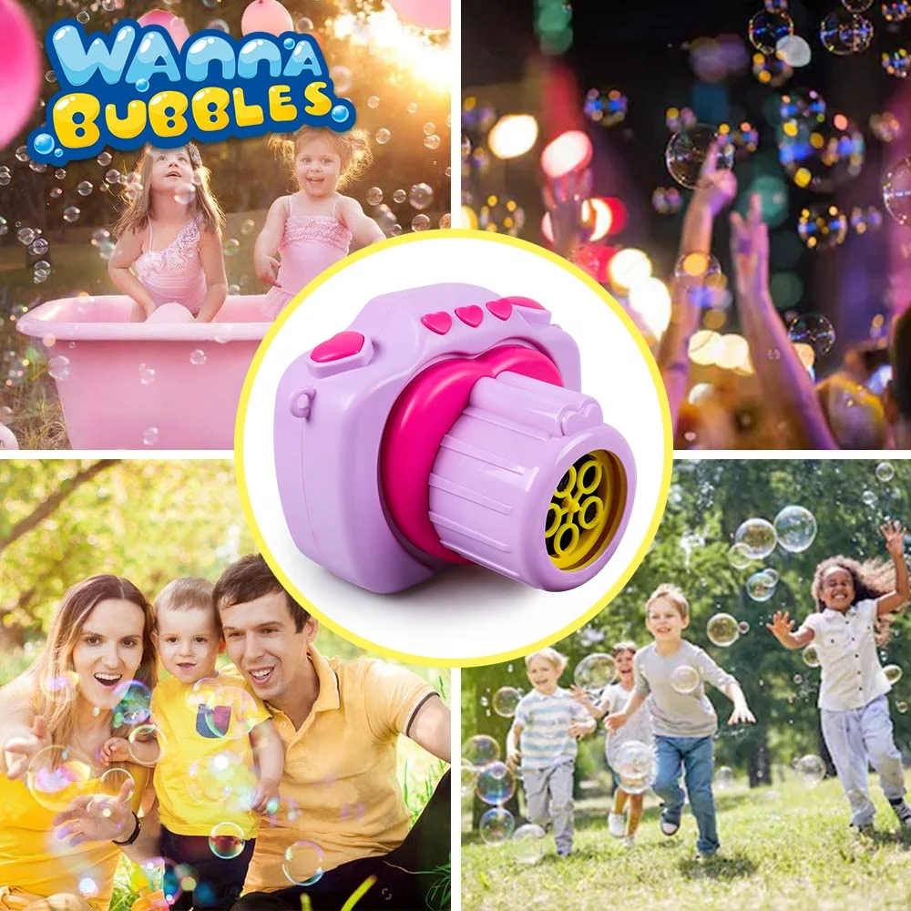 Automatic B/O Soap Bubble Camera kids toy music camera bubble machine