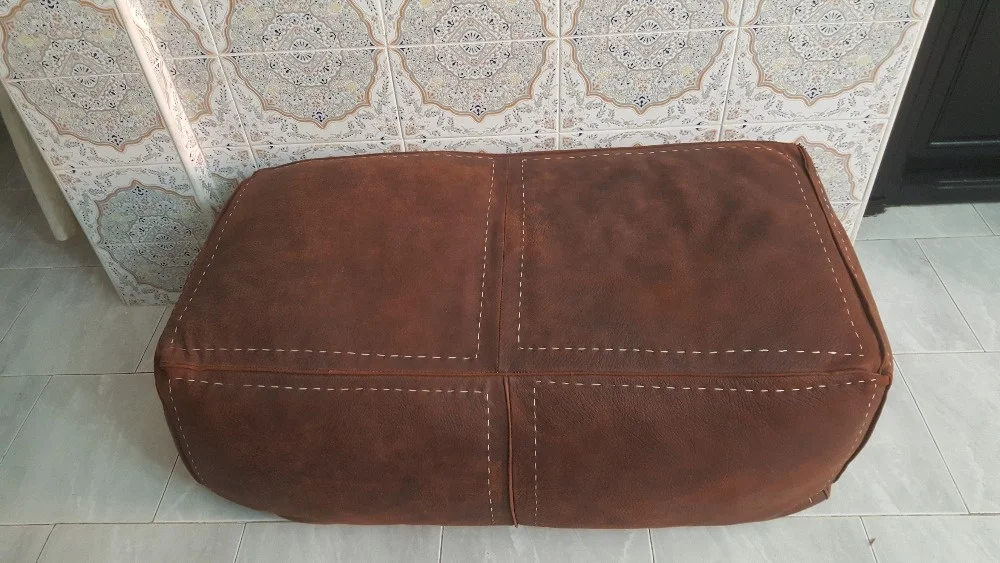 leather poufs